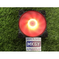 Вентилятор 120мм красная подсветка от центра черный корпус